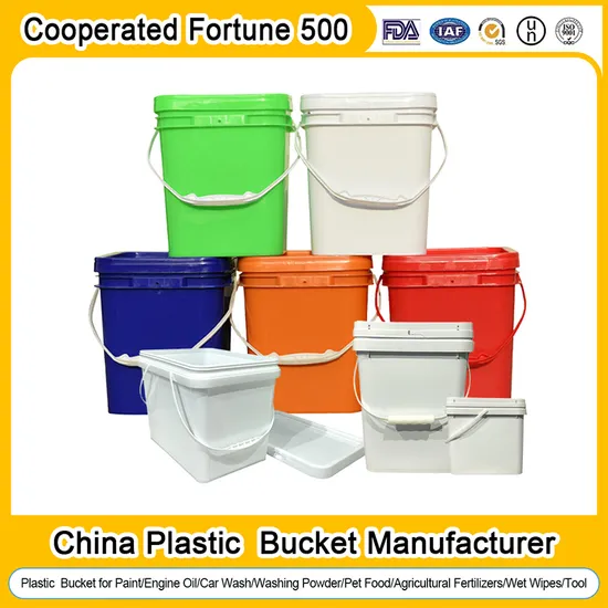 손잡이와 뚜껑이 있는 갤런 플라스틱 버킷 플라스틱 통