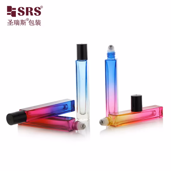 재고 제품 정사각형 모양 검정색 짧은 뚜껑 금속구 10ml 향수 럭셔리 병