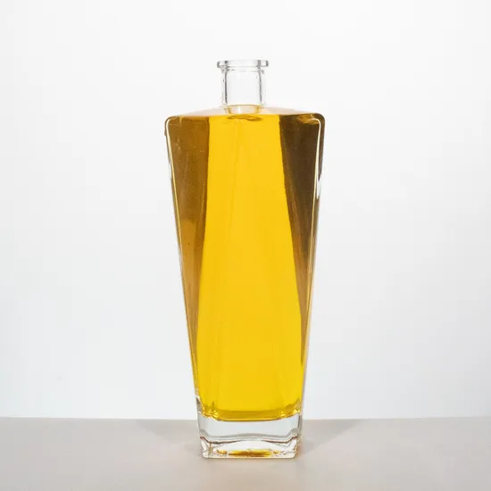 라운드 500ml 짧은 목 투명한 보드카 럼 데킬라 주류 유리 와인 병(코르크 뚜껑 포함)