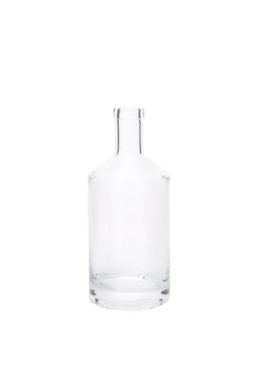 라운드 500ml 짧은 목 투명 보드카 럼 데킬라 주류 유리 와인 병 코르크 뚜껑이있는 샴페인 병