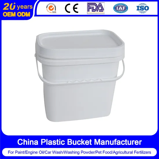 옥외 산업용 손잡이가 있는 플라스틱 버킷
